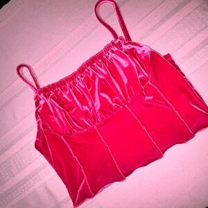 SHEIN Pink Velvet Camisole Top